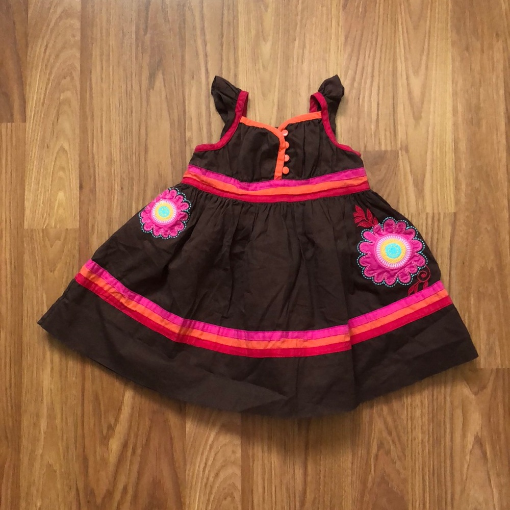 Baby Gap Infant Girl Floral Cotton Flutter Sleeve Dress